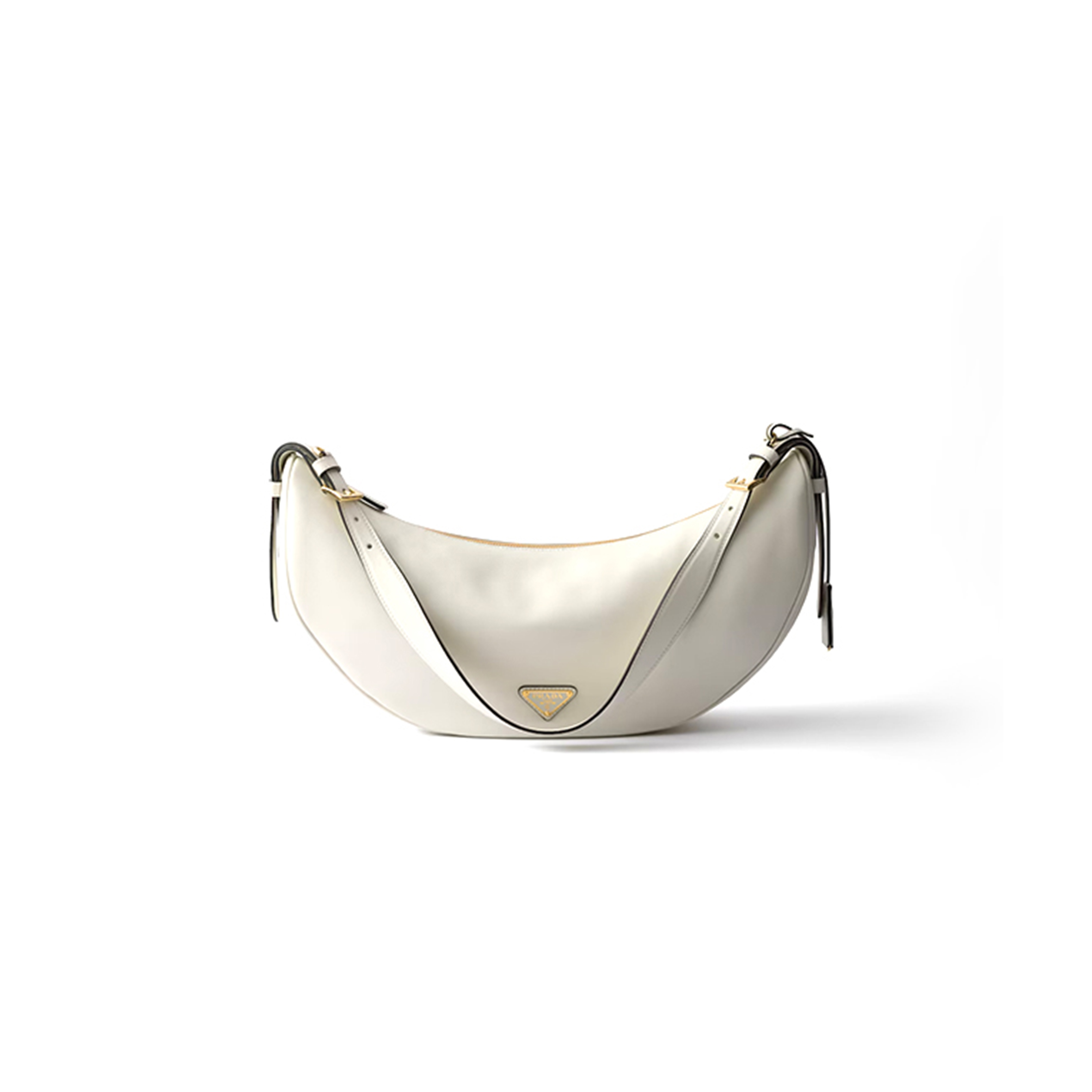 Pra*a demi-lune large leather shoulder bag 1bc255 (42*19.5*8.5cm)